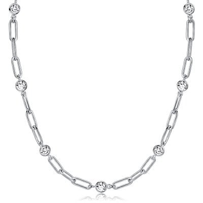 Italo Bezel Setting Bold Chain Necklace Tennis Necklace For Women