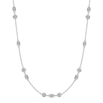 Italo Bezel Setting East-west Radiant Cut Tennis Necklace For Women
