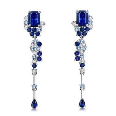 Italo Blue Sapphire Earrings Drop Earring For Women Bosphorus Vintage Earrings