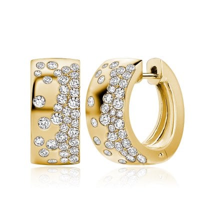 Italo Golden Flush Set Waterfall Hoop Earrings For Women