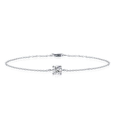 Dainty Single Stone Round Cut Bracelet