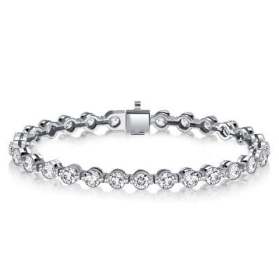 Italo Round Cut Tennis Bracelet For Women (10.08 CT. TW.)