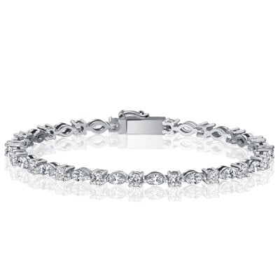 Italo Marquise & Round Cut Tennis Bracelet For Wedding