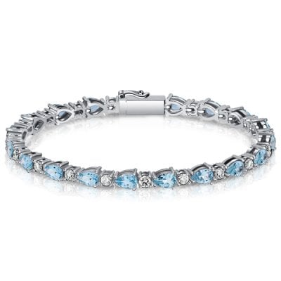 Italo Aquamarine Pear Shaped Bracelets For Wedding