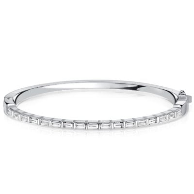 Italo Baguette Bangle Bracelet Womens Dainty Bracelet