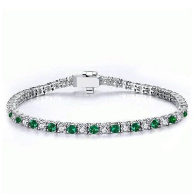 Italo Emerald Sapphire Tennis Bracelet Womens Dainty Bracelet