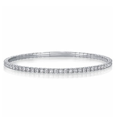 Italo 2.5 MM Round Cut Flexible Bangle Bracelet For Women