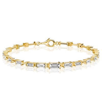 Italo Golden Eternity Baguette Cut Tennis Bracelet For Women