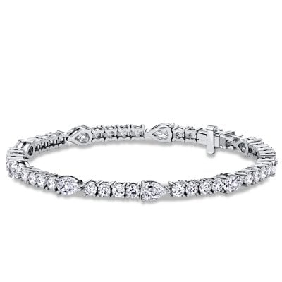 Italo East West Pear & Round Cut Tennis Bracelet For Women