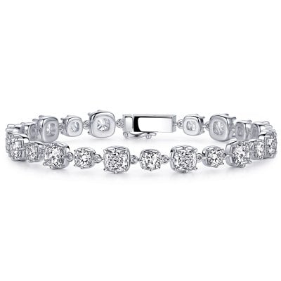 Italo Multi Prong Cushion Cut Tennis Bracelet For Women