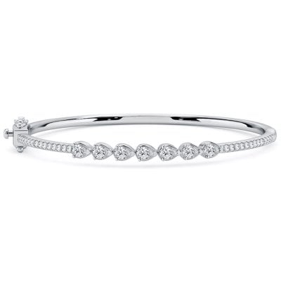 Italo East West Pear Cut Bangle Bracelet For Women
