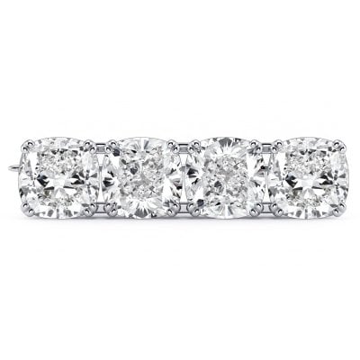Italo French Setting White Sapphire Cushion Cut Brooch For Women