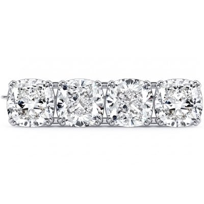 Italo French Setting White Sapphire Cushion Cut Brooch For Women
