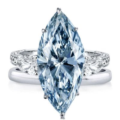Italo Blue Topaz Ring Marquise Cut Engagement Rings Sets