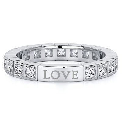 Italo Engraved Ring Round Cut Initial Personalized Eternity Band Ring