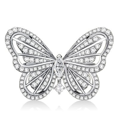 Dancing Butterfly White Sapphire Engagement Ring For Women