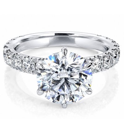 Italo Six Prong 5.00 CT. Round Cut Moissanite Engagement Ring