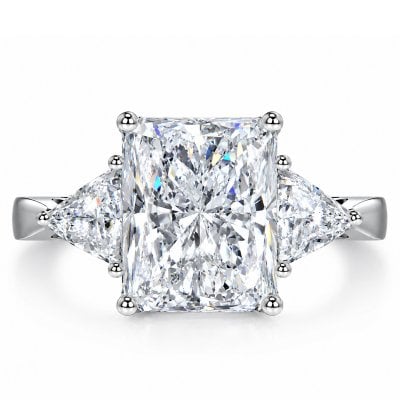 Italo Radiant Cut Three Stone Moissanite Engagement Ring