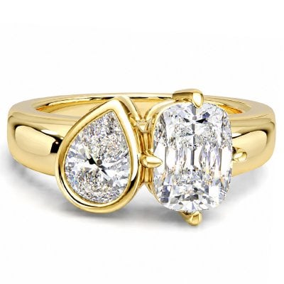Italo Toi Et Moi Pear & Cushion Cut Moissanite Engagement Ring