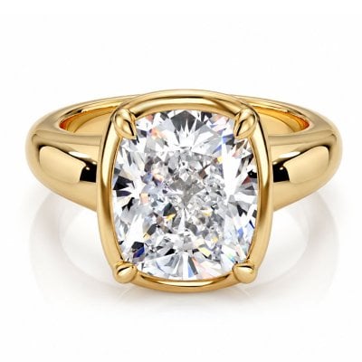 Italo Golden Elongated 5.00 CT. Cushion Cut Moissanite Engagement Ring