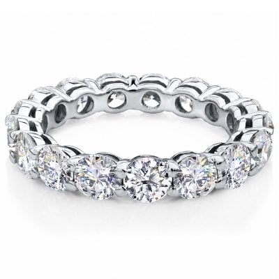 Italo Eternity Shared Prong Round Cut Moissanite Eternity Wedding Band
