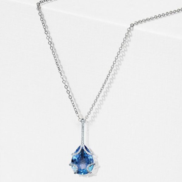 Blue Topaz Pendant Necklace丨Italojewelry