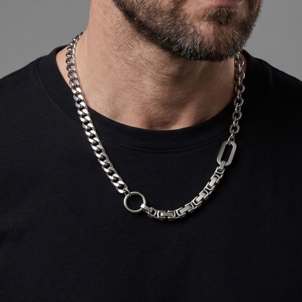 Paperclip Chain Necklace Titanium Chain Necklace For Men | Italo