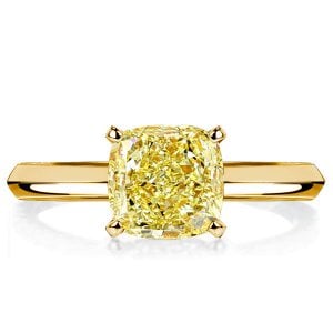 Italo Golden Yellow Topaz Cushion Cut Engagement Rings Solitaire