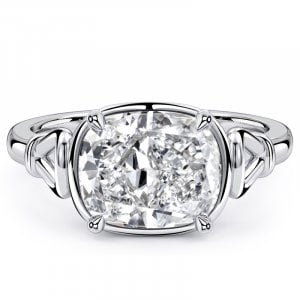 Italo Split Shank Elongated Cushion Cut Engagement Ring For Women