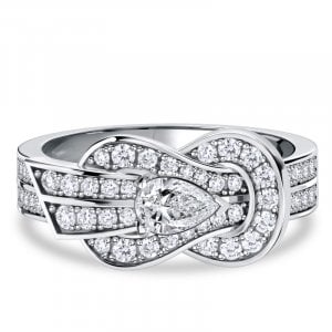 Italo Infinity Knot Pear Cut Unique Engagement Ring For Women