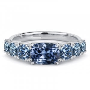 Italo East West Cushion Cut Blue Topaz East West Ring For Women