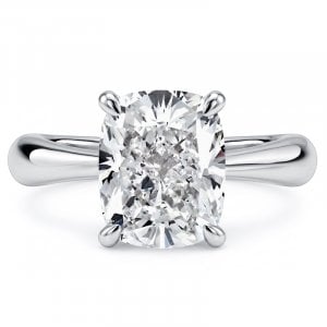 Italo 4 Prong Solitaire 4 Carat Cushion Cut Engagement Ring For Women