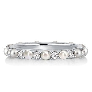 Italo Eternity Pearl Wedding Band For Women
