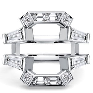 Italo Rectangle Tap Baguette Ring Guard Enhancer Wedding Band Ring For Women