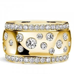 Italo Multi Row Flush Set Waterfall White Sapphire Eternity Band For Women