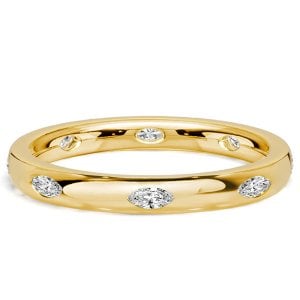 Italo Flush Setting Marquise Cut Eternity Wedding Band Ring For Women