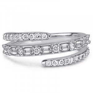 Italo Spiral Emerald & Round Cut Wedding Band For Women Anniversary Ring