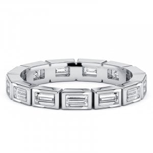 Italo Bezel Setting Baguette Cut Eternity Baguette Band Ring For Women