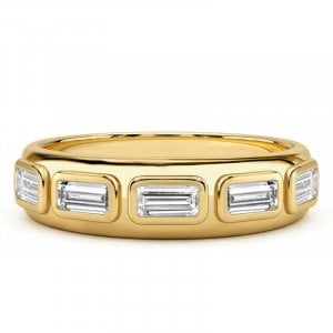 Italo Golden Bezel Setting Baguette Band Eternity Band Ring For Women
