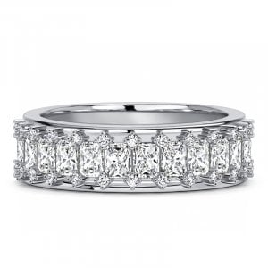 Italo Mulri Row Radiant Cut Half Eternity Band Ring For Women