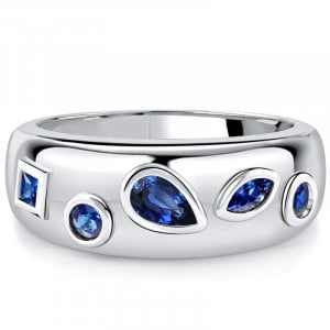 Italo Bezel Set Waterfall Half Eternity Anniversary Band For Women