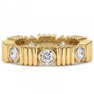 Italo Golden Bezel Setting Eternity Band For Women Stackable Ring