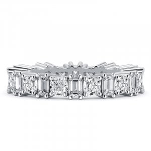 Italo Emerald & Cushion Cut Eternity Band For Women