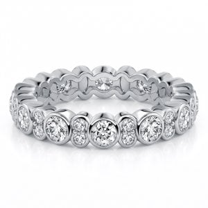 Italo Alternating Micro Pave & Bezel Set Eternity Band Pave Bezel Ring