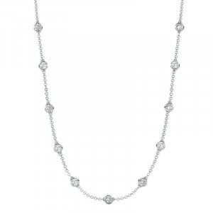 Italo White Sapphire Necklace Bezel Set Tennis Necklace