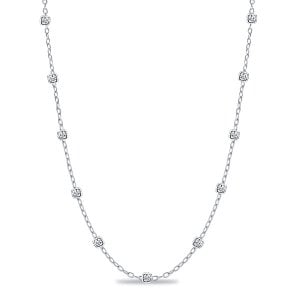 Italo 3 MM Cushion Cut Bezel Set Tennis Necklace For Women