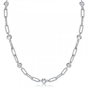 Italo Bezel Setting Bold Chain Necklace Tennis Necklace For Women