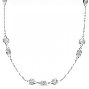 Italo Bezel Setting East-west Radiant Cut Tennis Necklace For Women