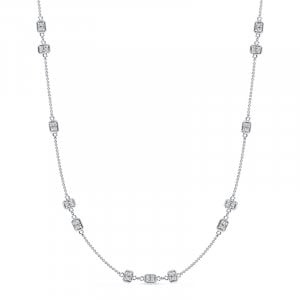 Italo Bezel Setting East-west Radiant Cut Tennis Necklace For Women
