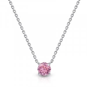 Italo Solitaire Rose Cut Pink Sapphire Rose Cut Pendant Neckalce For Women